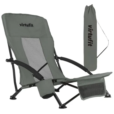 Afbeelding van VirtuFit Opvouwbare strandstoel Grijs