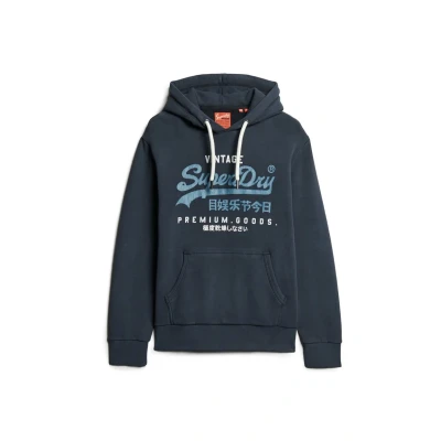 Afbeelding van Superdry DUO Vintage LOGO Hoodie, Heren, Maat: Large, Dunkelblau