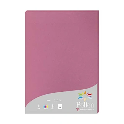 Image de Etui de 25 feuilles Pollen A4 Rose Hortensia 210g