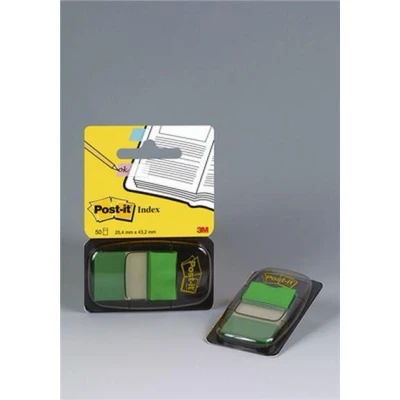 Image de 3M Post it Index classiques 25,4 x 43,2 mm (50 onglets) vert