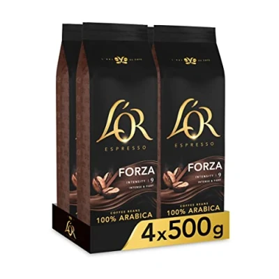 Afbeelding van L&#039;OR Espresso Forza Koffiebonen Intensiteit 9/12 4 x 500 gram