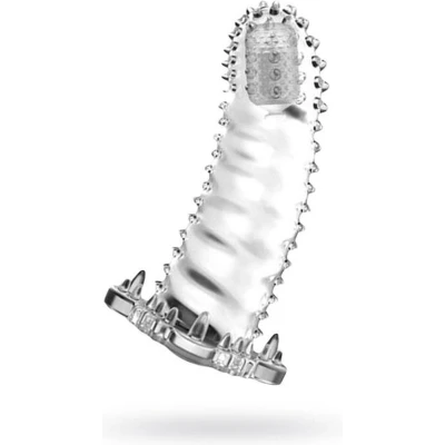 Afbeelding van LyBaile Brave Man Vibrerende Penis Sleeve Transparant 14cm