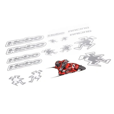 Afbeelding van HEBO Racing Stickers van 2, zilver, 500 x 350 mm