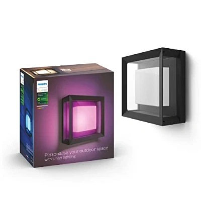 Image de Philips Hue Econic Applique Murale White and Color Noir Moderne
