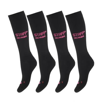 Afbeelding van STAPP Horse Paardrijdsokken Deocell 4 pack Zwart / Roze 39/42