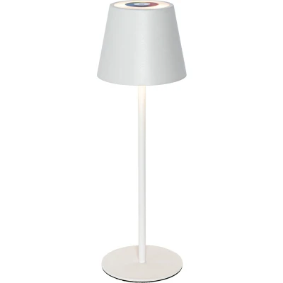 Afbeelding van QAZQA murdock Moderne Dimbare LED Draadloze Oplaadbare Tafellamp USB met Dimmer 1 lichts H 36 cm Wit Buitenverlichting