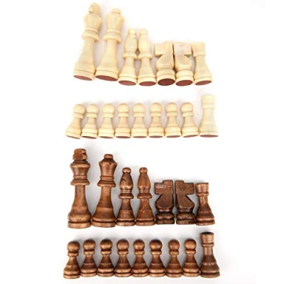 Afbeelding van 32 STKS Houten Internationale Schaakstukken Met Geen Advies, Draagbare Toernooi Staunton Entertainment Board Game Set