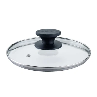 Afbeelding van Fackelmann Pannendeksel van glas, 20 cm, hittebestendig, bakeliethandvat, zwart ombre, universeel pandeksel, ideaal voor elk huishouden