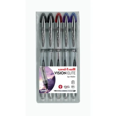 Afbeelding van Uni Ball Vision Elite UB 200 rollerbalpen, verschillende kleuren, 5 stuks