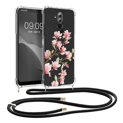 Afbeelding van kwmobile telefoonhoesje geschikt voor Huawei Mate 20 Lite Hoesje met telefoonkoord Back cover smartphone Case in poederroze / wit transparant