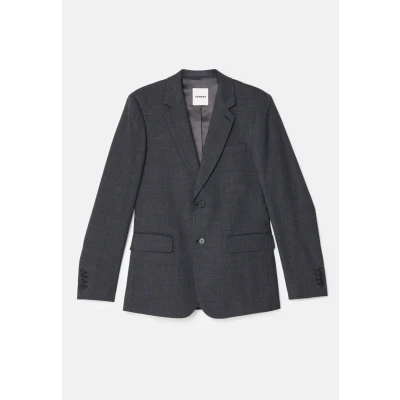 Afbeelding van Sandro heren Slim fit colbert in wolblend met klepzakken de kleur Donkergrijs, maat: 52