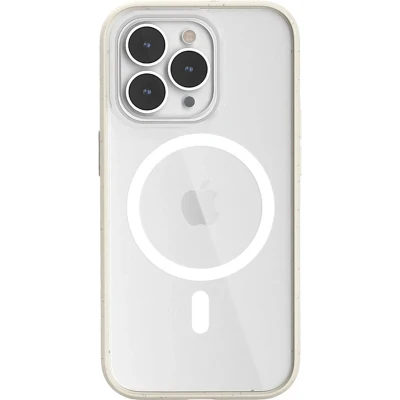 Afbeelding van Woodcessories clear Case bio MagSafe geschikt voor iPhone 14 Pro gemaakt van materialen en draadloos laden Offwhite