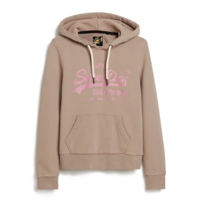 Afbeelding van Superdry Vintage LOGO Graphic Hoodie, Dames, Maat: 38, Deep beige slub