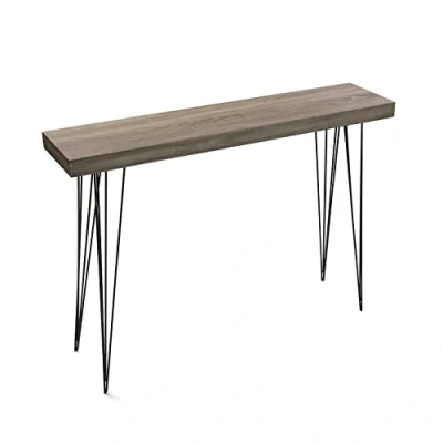 Afbeelding van Versa Dallas Smalle hal of vestibule Entree meubilair, Console Tafel, , Afmetingen (H x B H) 80 25 110 cm, Hout en Metaal, Kleur Bruin