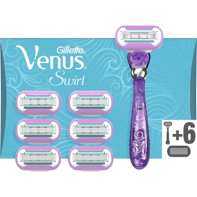 Afbeelding van Gillette Venus Deluxe Smooth Swirl Scheersysteem Voor Vrouwen + 5 Scheermesjes