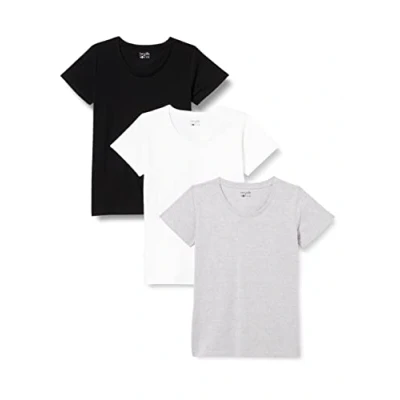 Afbeelding van berydale Bd157 T shirt voor dames (3 stuks), zwart/lichtgrijs gemêleerd/wit stuks)