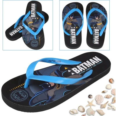 Afbeelding van Batman Zwarte slippers/flip flops voor jongens, zwembadslippers jongens