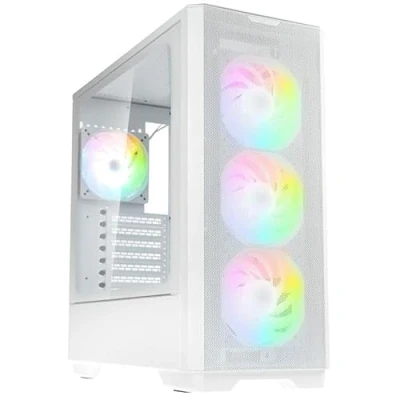 Afbeelding van KOLINK Unity Solar PC behuizing GPU tot 400 mm, E ATX moederbord, 4 x 120 mm ARGB/PWM ventilatoren, half paneel van gehard glas, medium toren, wit