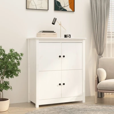 Afbeelding van Dressoir 83x41,5x100 cm massief grenenhout wit
