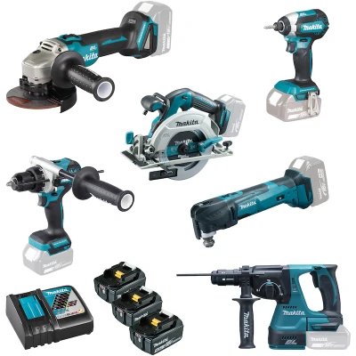 Afbeelding van MAKITA DLX6128JX1 18V LXT ACCU MACHINESET 5 DELIG (3X 5,0 AH + LADER)