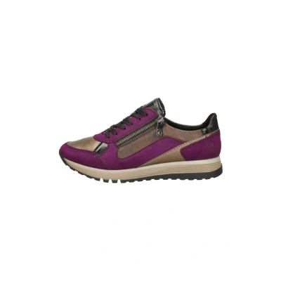 Afbeelding van Rieker Sneakers laag, Dames, Maat: 37, Fuchsia Imitatieleer/ textiel