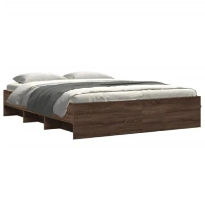 Afbeelding van vidaXL Bedframe bewerkt hout bruin eikenkleur 150x200 cm