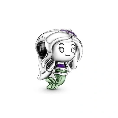 Afbeelding van Pandora Disney Ariel bedel in Sterling zilver met paars en groen email, zilver, Geen juweel