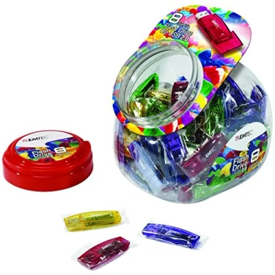 Afbeelding van Emtec USB stick 2.0 C410 (8 GB, A, 2.0), stick, Rood, Groen, Geel, Paars, Blauw