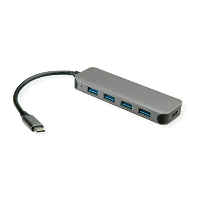 Afbeelding van VALUE USB 3.2 Gen 1 hub, 4 poorts, type C aansluitkabel, met PD poort