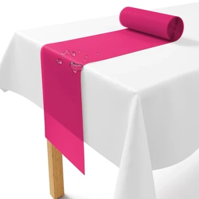 Afbeelding van tafelloper, vlies, 30 cm x 25 m, wegwerp, elegante tafeldecoratie voor bruiloft, communie, doop, verjaardag, Kerstmis en bierfeesten