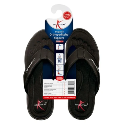 Afbeelding van Lucovitaal slipper zwart 41 42 1pr