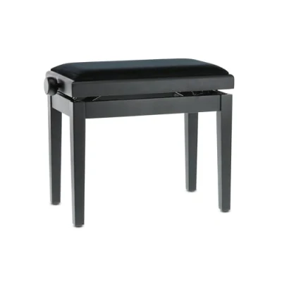 Image de GEWA Pianobank Deluxe Noir Mat (réglage en hauteur facile grâce à un mécanisme de ciseaux précis, bois massif qualité, durable et robuste, charge rupture élevée)