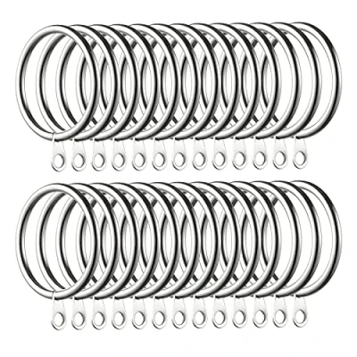 Afbeelding van Fippy 60 stuks gordijnringen, metalen ophangringen voor gordijnen en stangen, 38 mm binnendiameter (zilver)