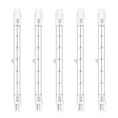 Afbeelding van Bonlux 500 W buis R7s 118 mm halogeen dimbaar warm wit 2800 K potloodlamp lineair 11000 lm AC 200 240 V voor verlichting thuis, werk, veiligheid, staande lamp enz (5 stuks)