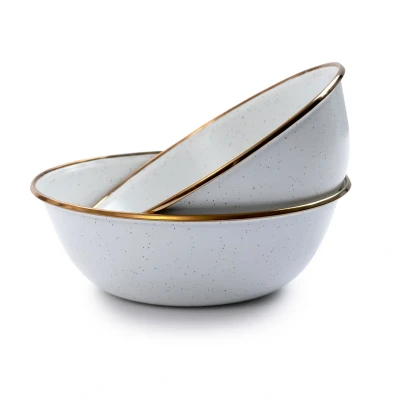 Afbeelding van Barebones Emaille Schaal Eggshell 2 pack Wit Schalen