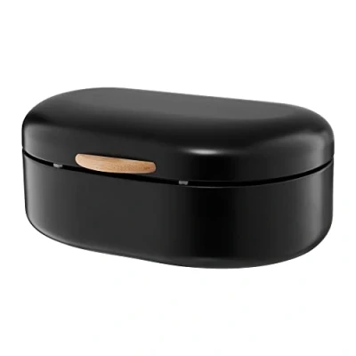 Afbeelding van Ambition Broodtrommel met houten handvat Staal Zwart 35 cm, Olivier