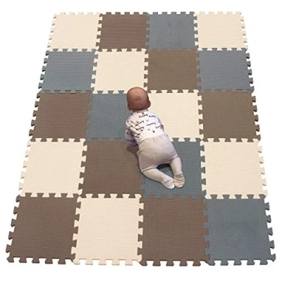 Afbeelding van YIMINYUER Schuimmatten + randen Vloer in elkaar grijpende 30x30cm Kinderspeelplaats voor kinderen, lichaamsbeweging, yoga veelkleurig Bruin Beige Grijs R06R10R12G301020