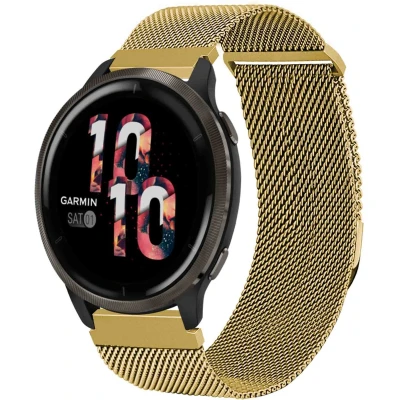 Afbeelding van iMoshion Milanees magnetisch 22 mm bandje Geschikt voor Garmin Venu 2 / Fenix 7 Pro 7s 6 Vivoactive 4 Polar Grit X Vantage M2 V2 Maat S Goud