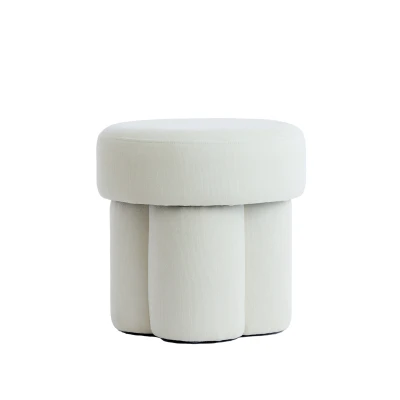 Afbeelding van Light &amp; Living Poef CURTEA Ø42x43cm Wit