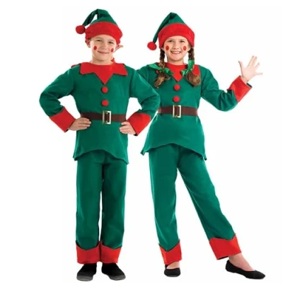 Afbeelding van Fun Shack elfenkostuum voor kinderen, elfjeskostuum kerstelfenkostuum, meisjes, kerstkostuum maat S