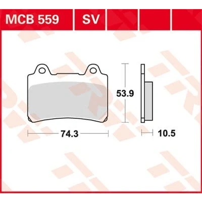 Afbeelding van TRW Sinter Street MCB559SV Remblokkenset