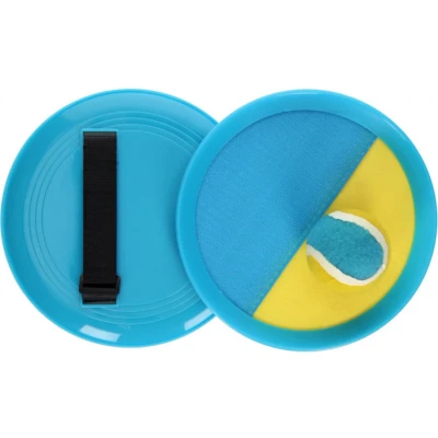 Afbeelding van Vang en Werpspel met bal velcro blauw geel