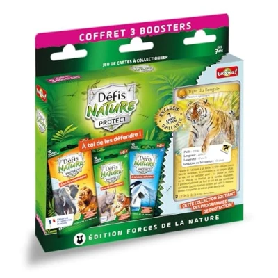 Image de Jeu pour découvrir la Nature Bioviva Coffret Défis Tigre 3 booster et 1 carte Totem