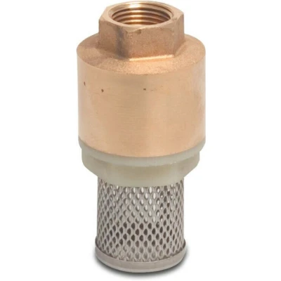 Afbeelding van Voetklep veerbelast messing 3/4&quot; binnendraad 10bar DN20 RVS 304