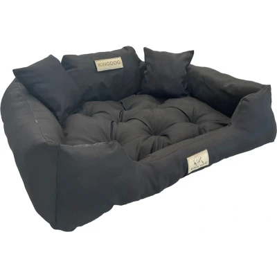 Afbeelding van Kingdog Hondenmand Katten en Hondenbed Buitenmaat 75 x 65 Maat M Zwart
