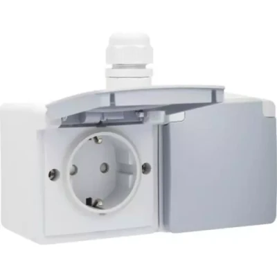 Afbeelding van Niko New Hydro Wandcontactdoos (WCD schakelmateriaal) 700 37846 E2PP5