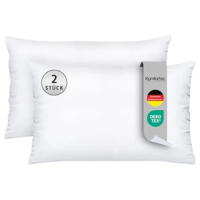Afbeelding van Komfortec Hoofdkussen 50x75 cm (2 stuks set), Hotelkwaliteit Slaapkussen, Slaapkamer, Wasbaar, Ergonomisch (Wit)