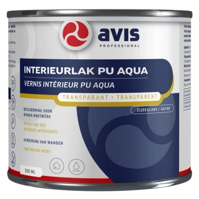 Afbeelding van Avis Aqua PU lak Zijdeglans 0,5 liter Blanke &amp; Beits