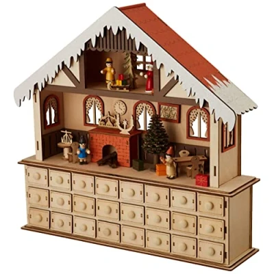 Afbeelding van Small Foot Houten Adventskalender Woonkamer met Lichtjes