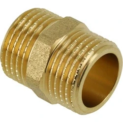 Afbeelding van Messing draadfitting dubbel nippel 5/4